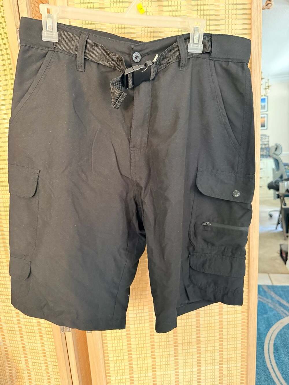 Denali Mens Black Belted Cargo Shorts Size 32
